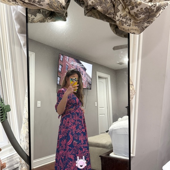 Purple and Blue Flutter Sleeve Sundress - Picture 3 of 5